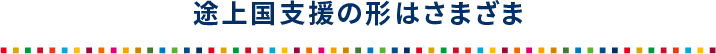 途上国支援の形はさまざま